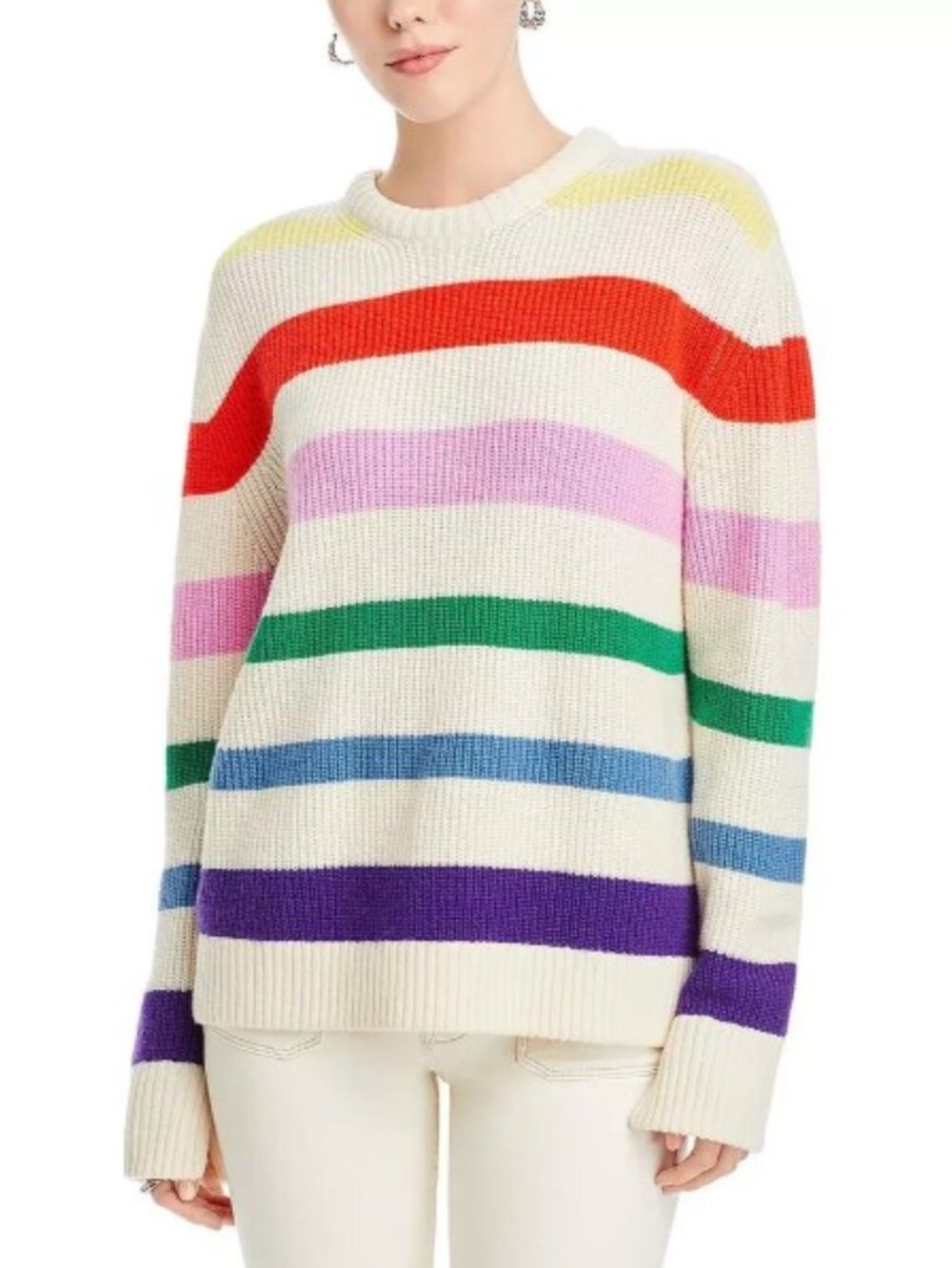 KULE The Alden Crewneck Sweater Striped Wool Cashmere Size Small